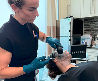 Photo of patient getting Sebacia treatment